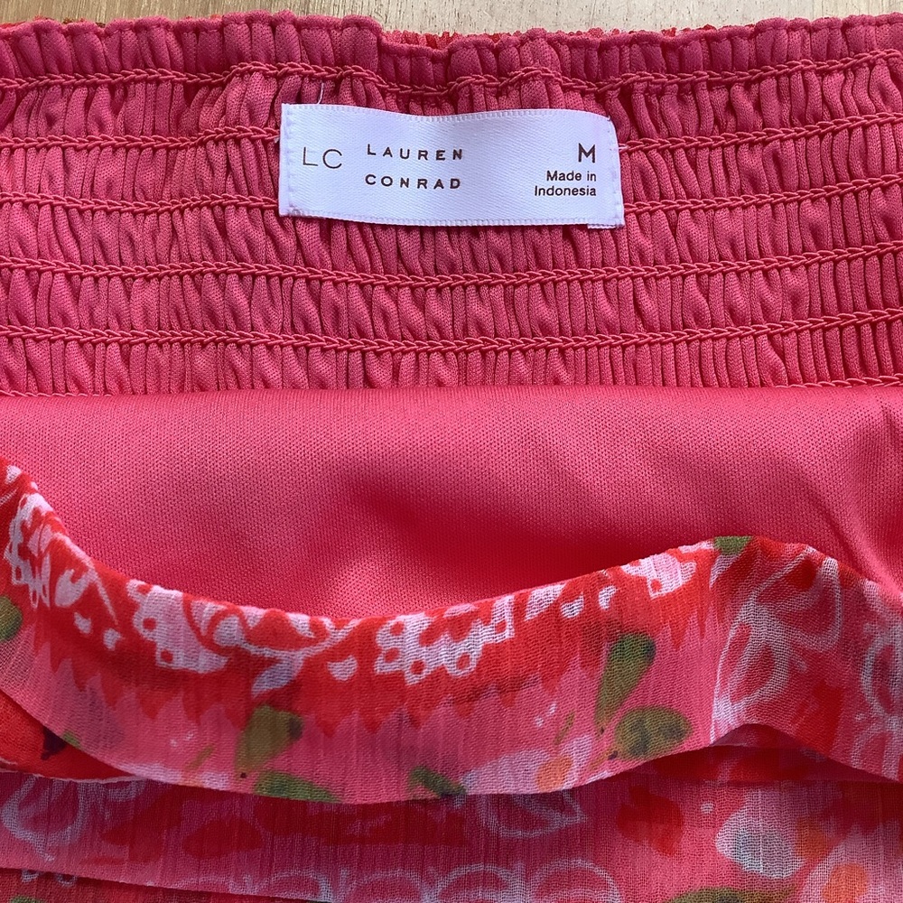 NWT LC Lauren Conrad Pleated Bodice Squareneck Midi Dress M - Picture 10 of 12